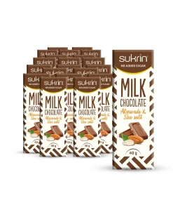 Sukrin Melkesjokolade med mandler & havsalt 20x40g