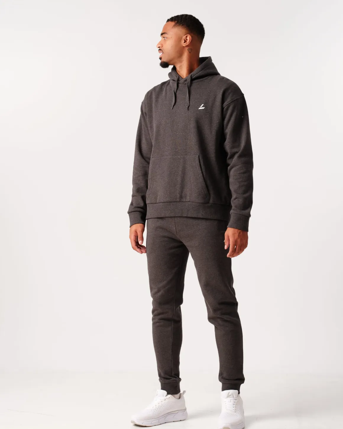 Sweat Hoodie + Core Sweatpants Dark Grey Melange SET