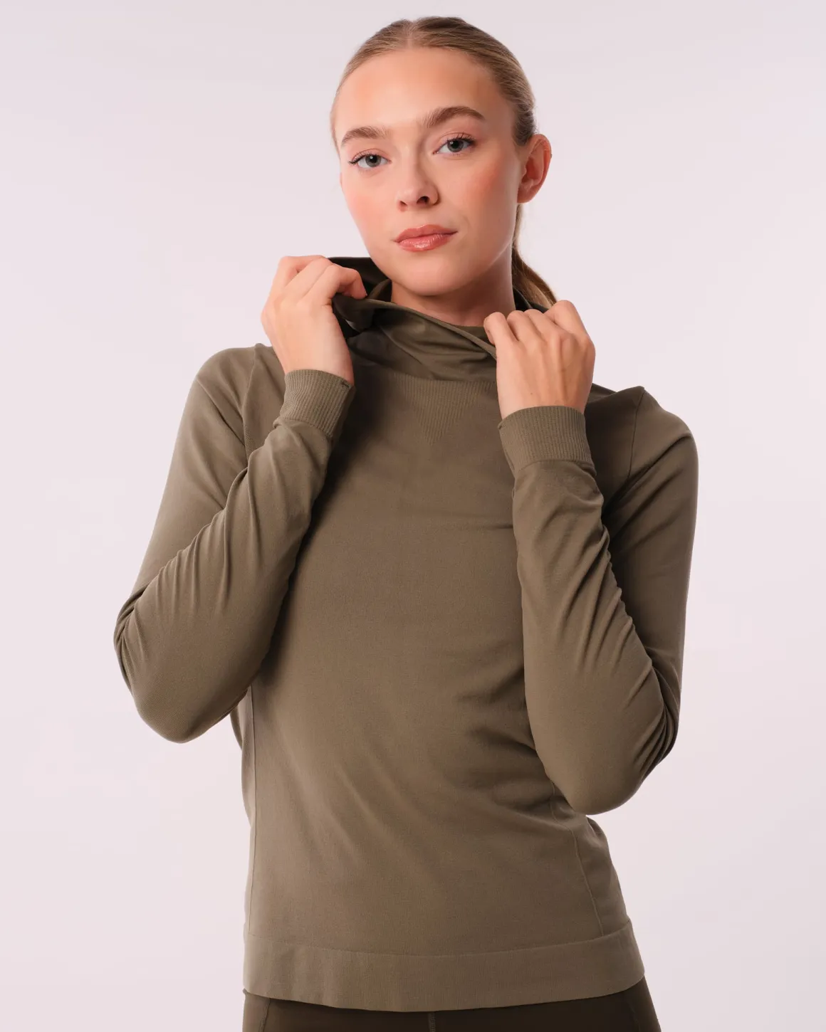 Trail Seamless Running Hood Dusty Olive