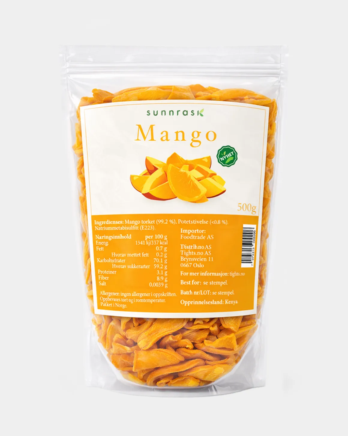 Tørket Mango 2x500g Ikke tilsatt sukker