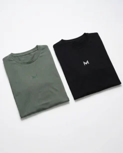 T-shirt M Green+Black 2-PACK