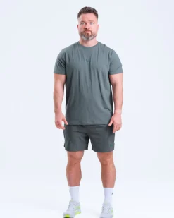 T-Shirt M + Woven Shorts M Urban Green SET