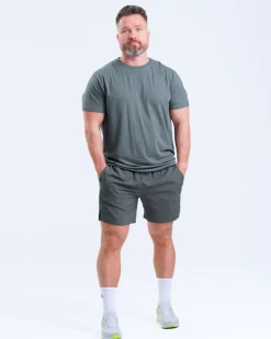 T-Shirt M + Woven Shorts M Urban Green SET