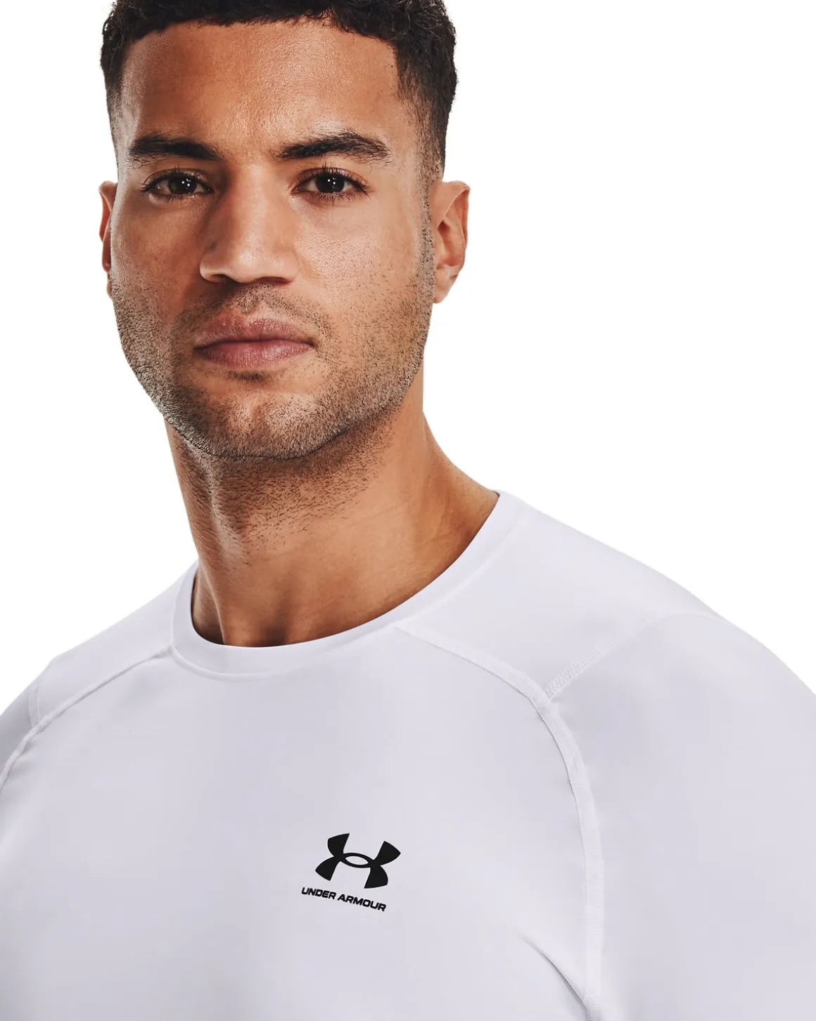UA HG Armour Fitted LS White