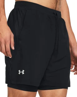 UA Launch 7″ 2-in-1 Shorts Black