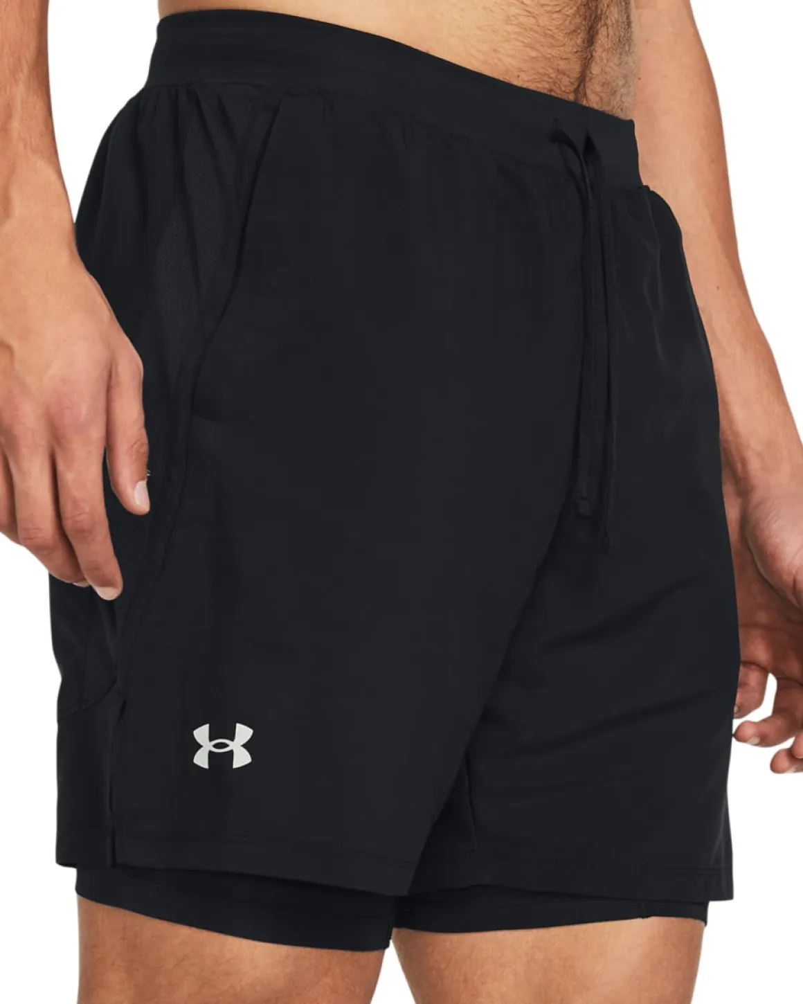 UA Launch 7″ 2-in-1 Shorts Black