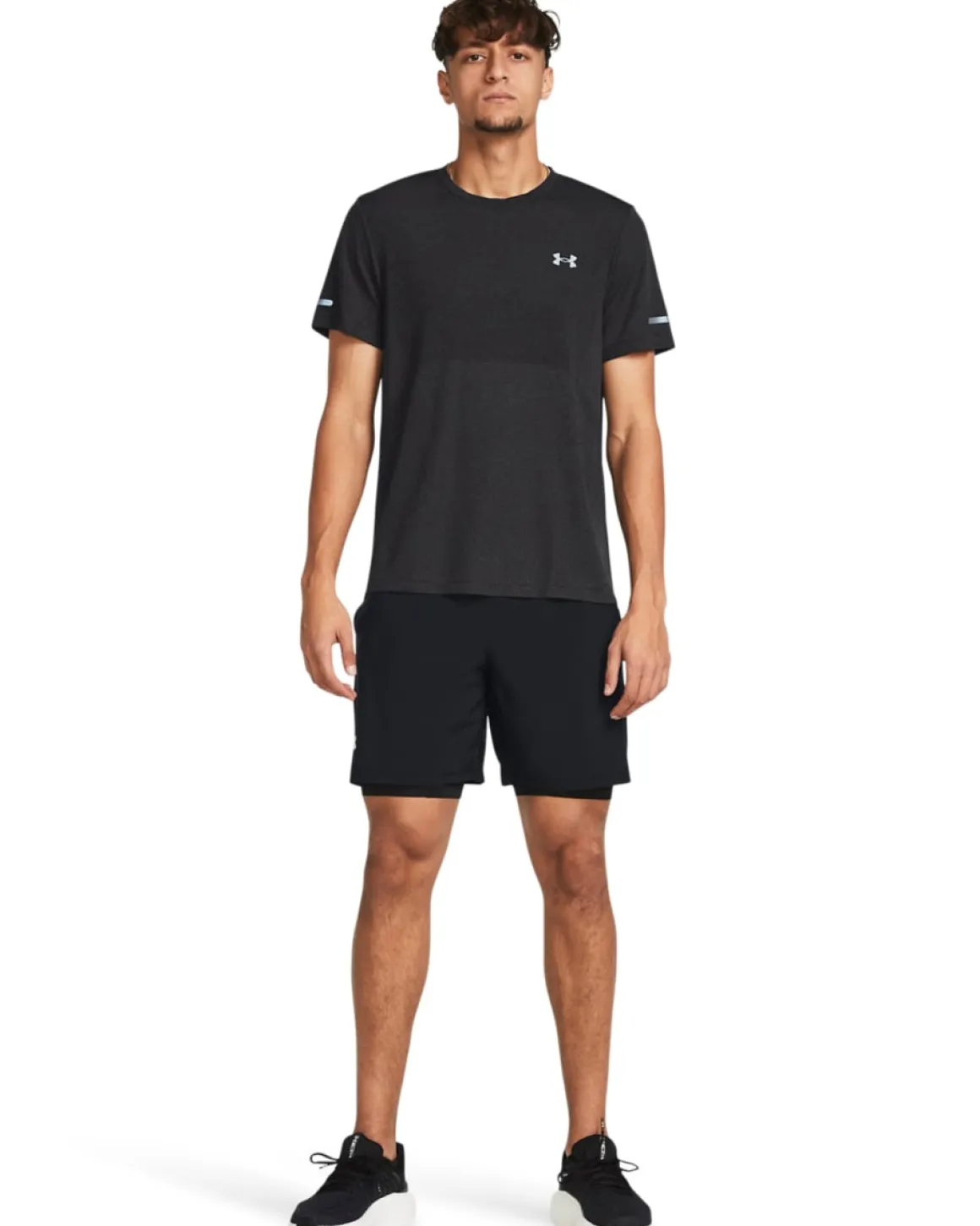 UA Launch 7″ 2-in-1 Shorts Black