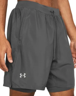 UA Launch 7″ 2-in-1 Shorts Castlerock