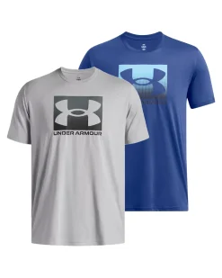 UA M Boxed Sports SS Grey/Blue 2-PACK