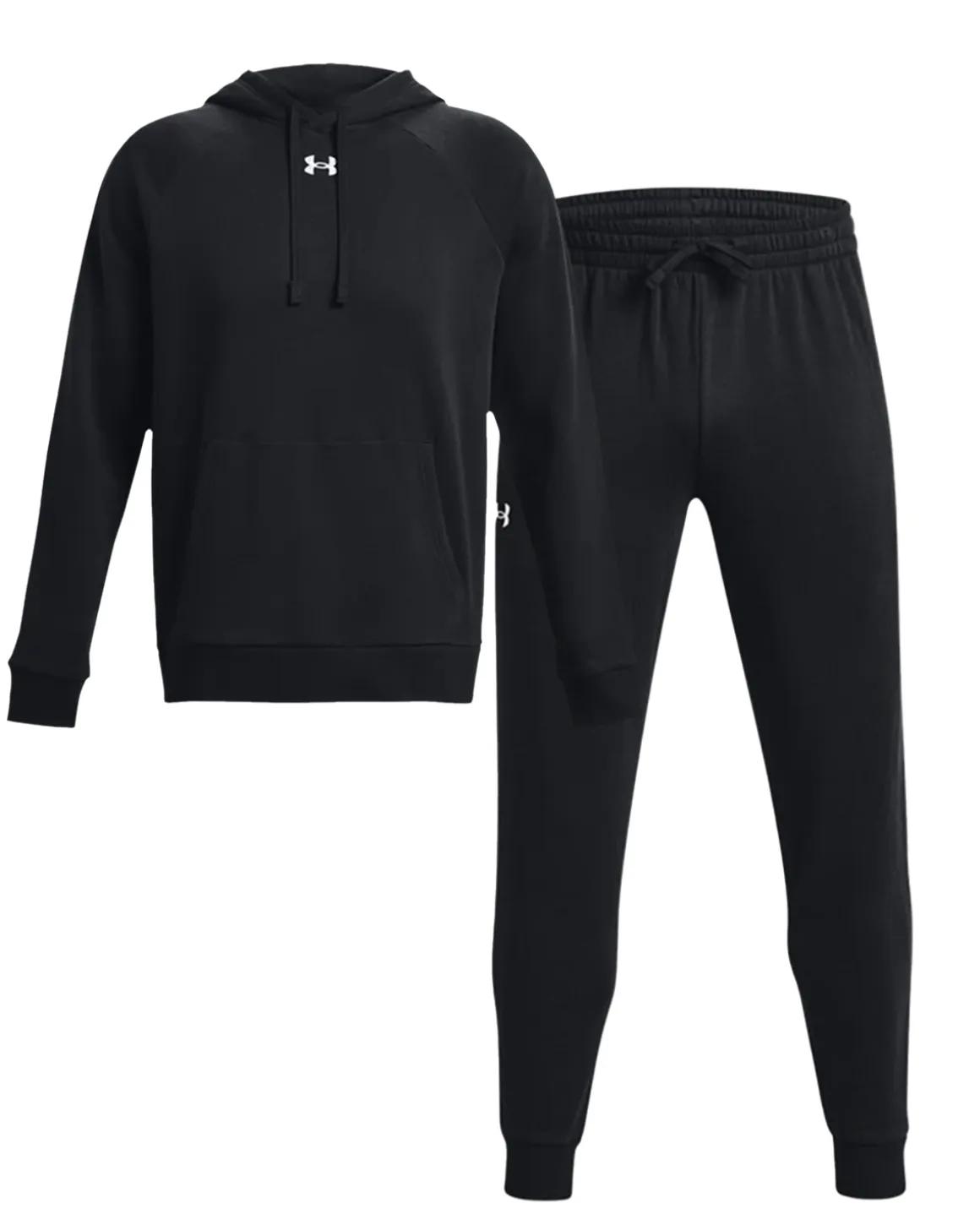 UA Rival Fleece Hoodie + Joggers Black SET