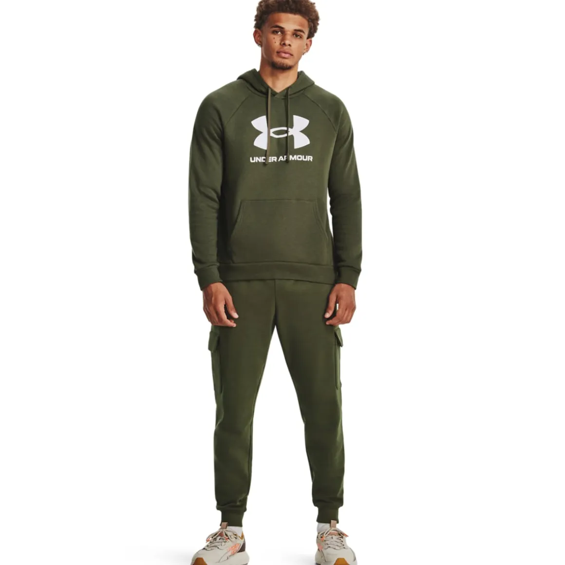 UA Rival Fleece Logo HD Marine OD Green