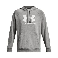 UA Rival Fleece Logo Hoodie Castlerock Light Heather