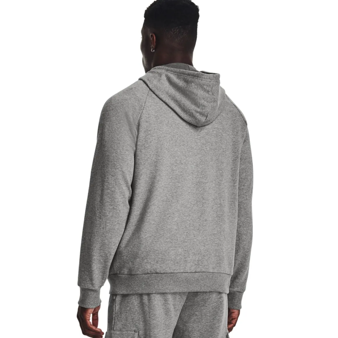 UA Rival Fleece Logo Hoodie Castlerock Light Heather