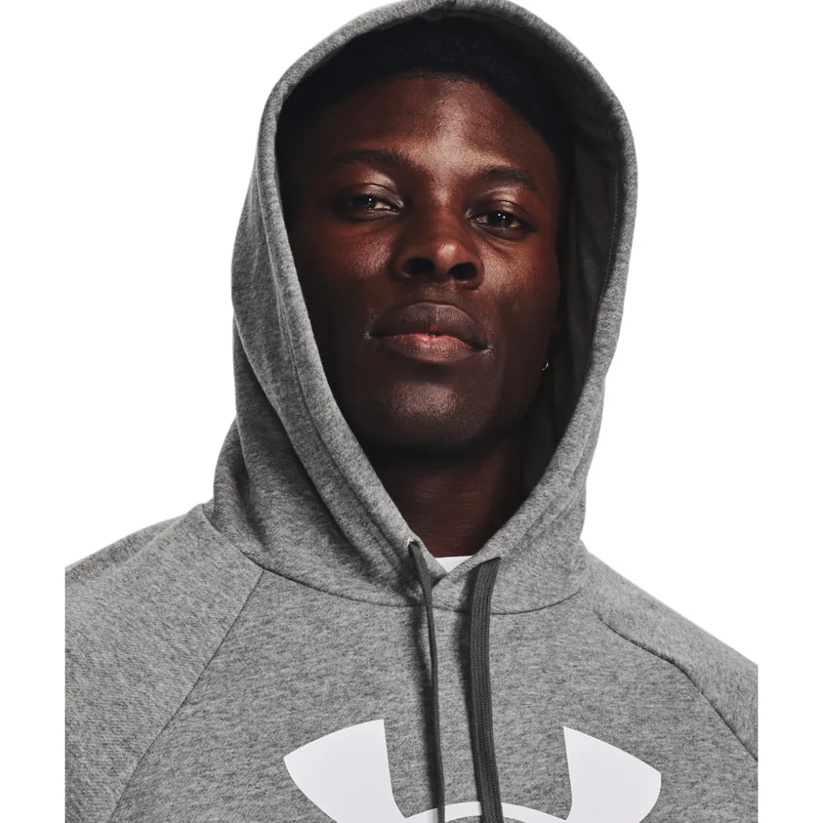 UA Rival Fleece Logo Hoodie Castlerock Light Heather