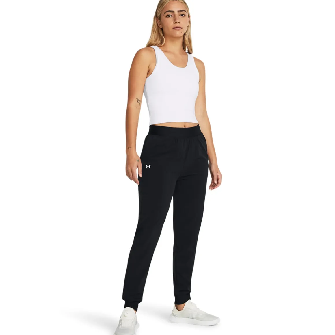 UA Rival Hi Rise Woven Pant Black