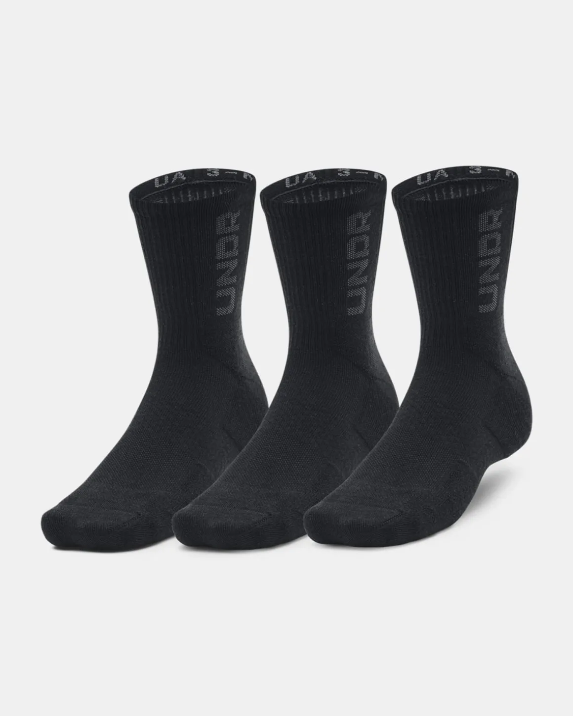 UA UA 3-Maker 3pk Mid-Crew Black