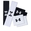 UA Wristbands + Headband Black/White SET