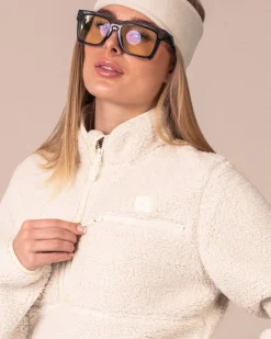 Versatile 1/2 Zip Pile Sweater Off White