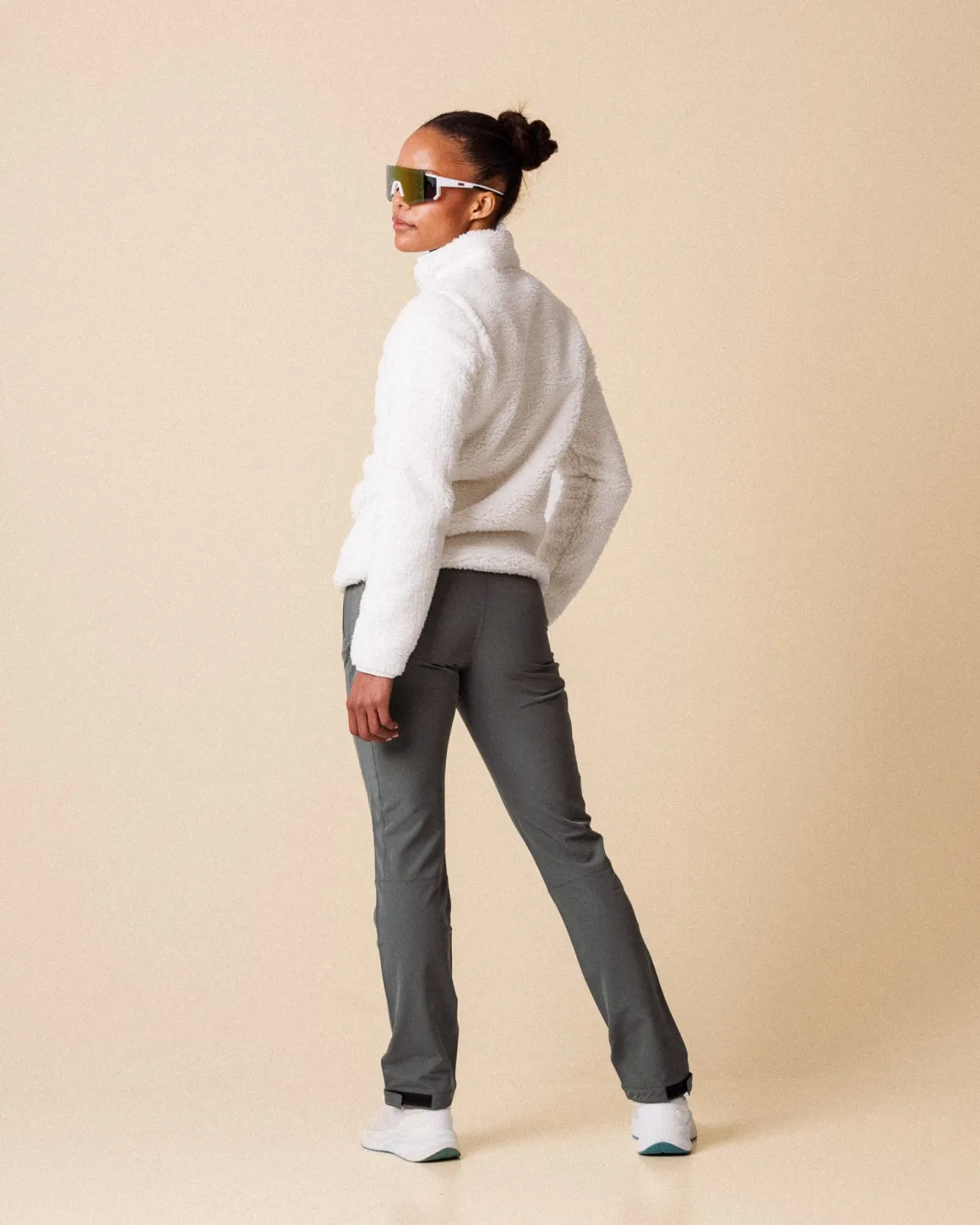 Versatile 1/2 Zip Pile Sweater White Lucent