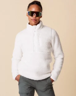Versatile 1/2 Zip Pile Sweater White Lucent