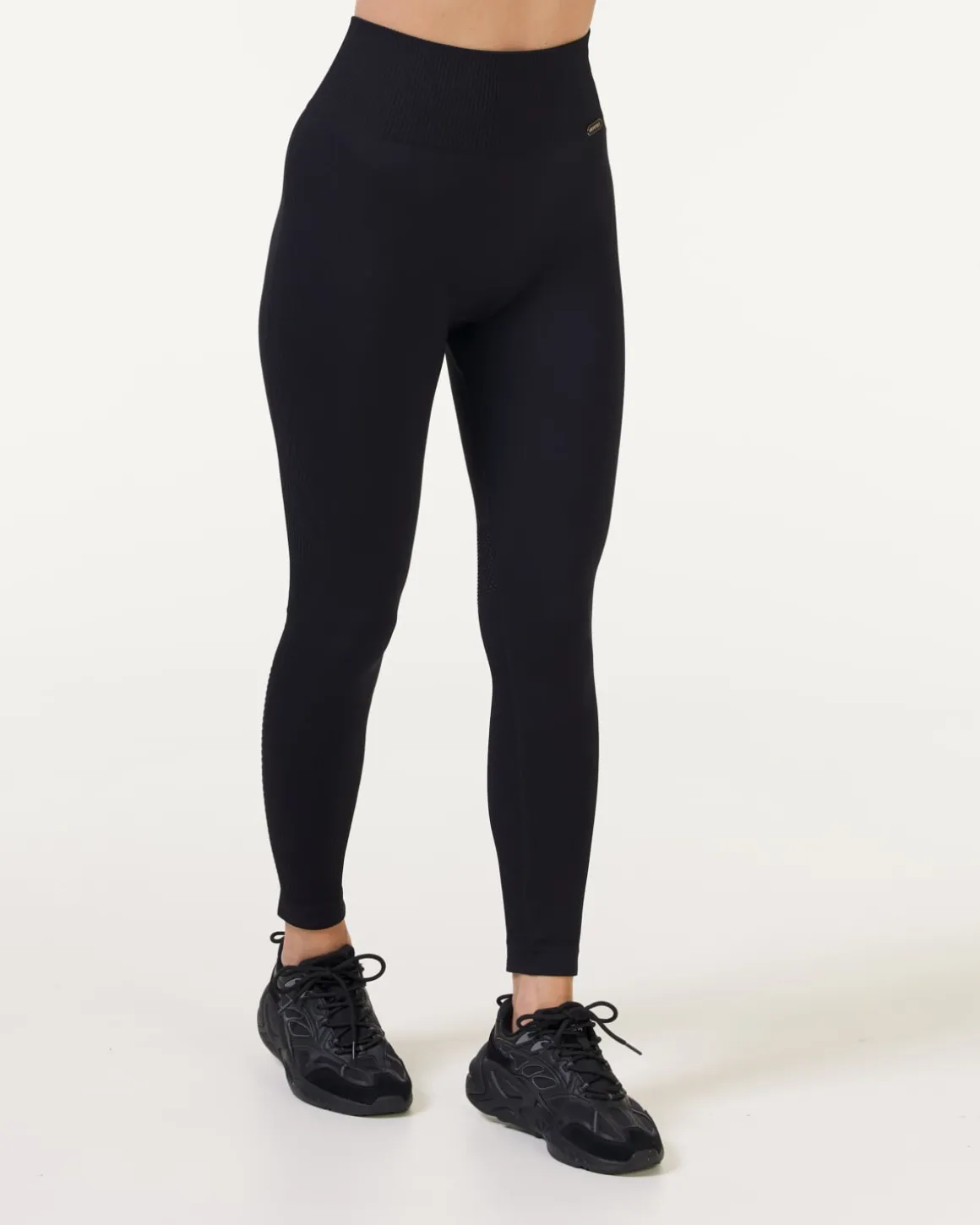 Wave Seamless Mesh Tights Black