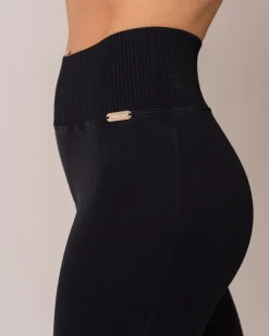 Wave Seamless Tights Black Sandwash
